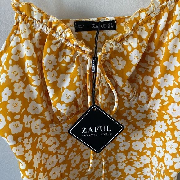 ZAFUL Floral Print Front Tie Mini Sundress - Picture 7 of 11